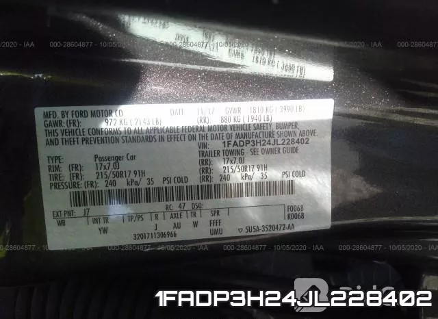 1FADP3H24JL228402 фото 10
