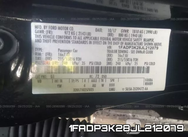 1FADP3K28JL212079 фото 10
