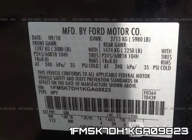 1FM5K7DH1KGA09823 фото 10