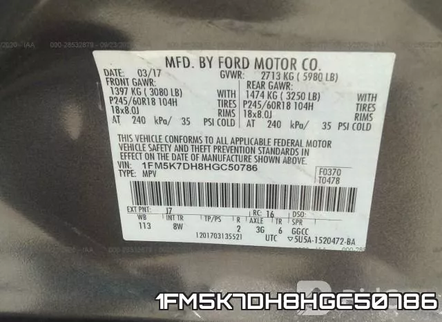 1FM5K7DH8HGC50786 фото 10