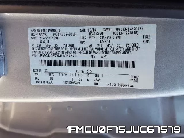 1FMCU0F75JUC67579 фото 2