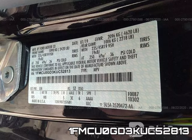 1FMCU0GD3KUC52813 фото 10
