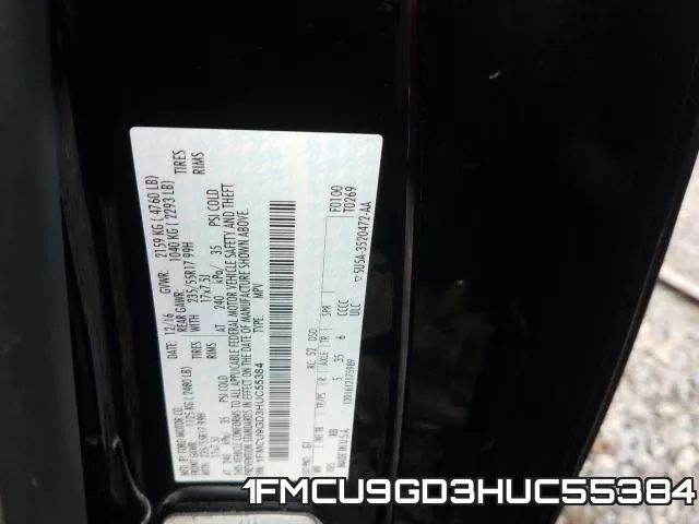 1FMCU9GD3HUC55384 фото 2