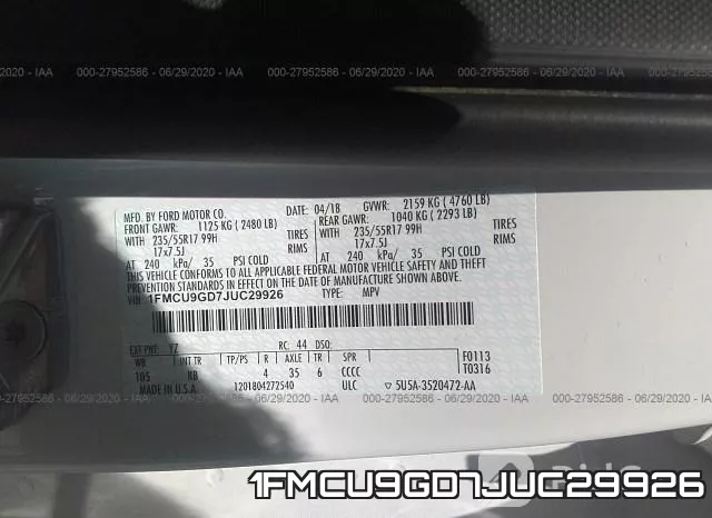 1FMCU9GD7JUC29926 фото 10