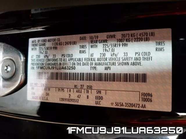 1FMCU9J91LUA63250 фото 2