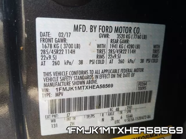 1FMJK1MTXHEA58569 фото 2
