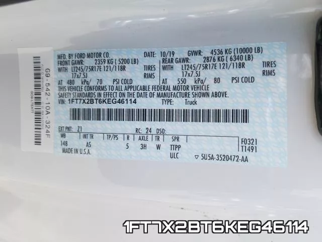 1FT7X2BT6KEG46114 фото 2