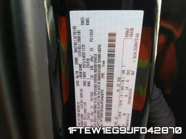 1FTEW1EG9JFD42870 фото 2