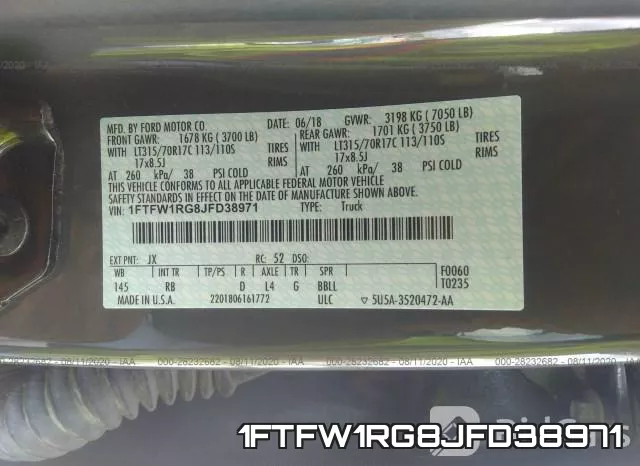 1FTFW1RG8JFD38971 фото 10