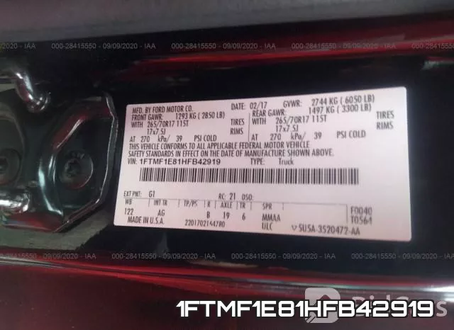 1FTMF1E81HFB42919 фото 10