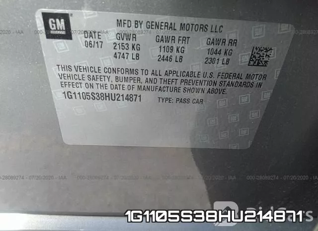 1G1105S38HU214871 фото 9