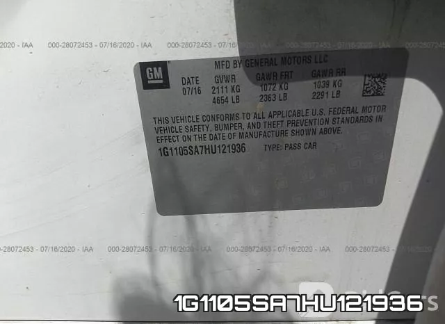1G1105SA7HU121936 фото 10