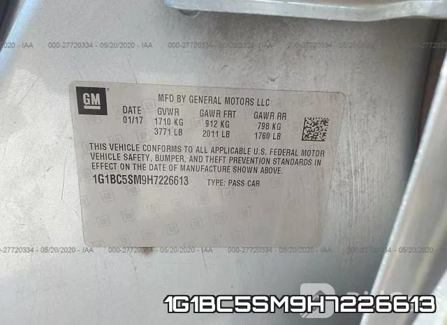 1G1BC5SM9H7226613 фото 9