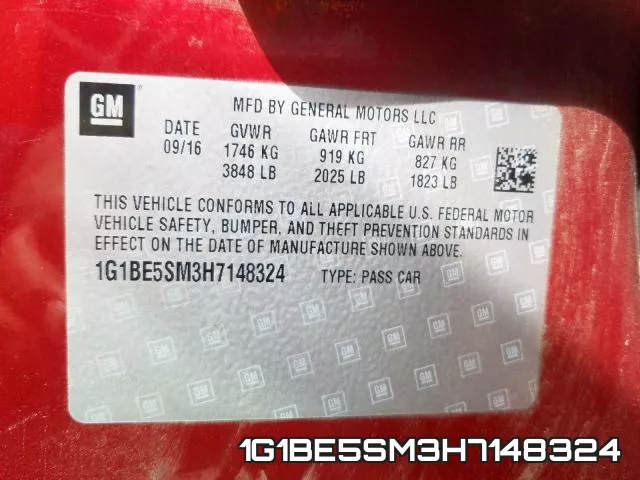 1G1BE5SM3H7148324 фото 2