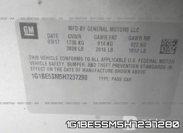 1G1BE5SM5H7237280 фото 10