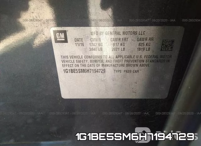 1G1BE5SM6H7194729 фото 10