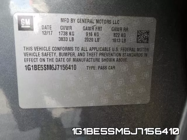 1G1BE5SM6J7156410 фото 2