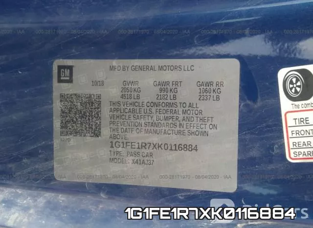 1G1FE1R7XK0116884 фото 10