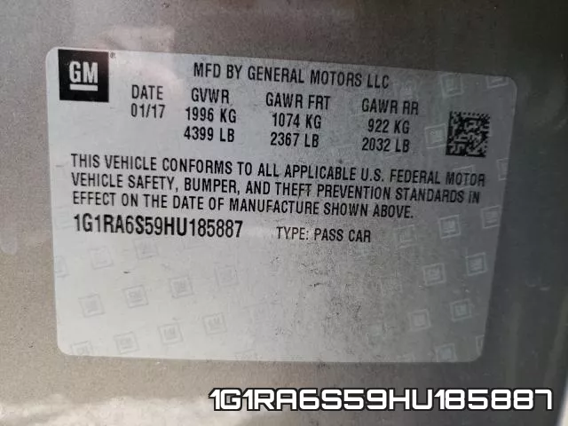 1G1RA6S59HU185887 фото 2