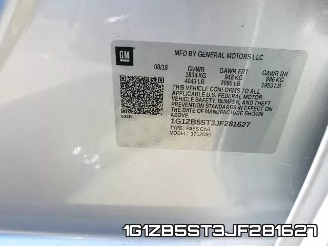 1G1ZB5ST3JF281627 фото 2