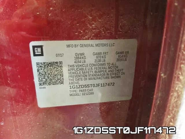 1G1ZD5ST0JF117472 фото 2
