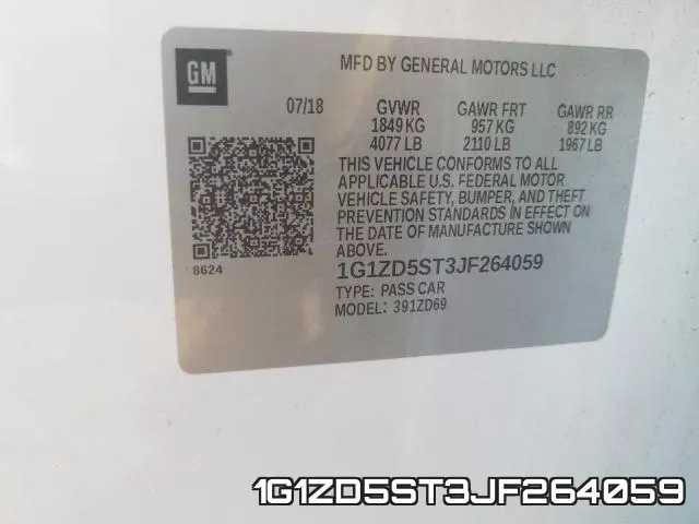 1G1ZD5ST3JF264059 фото 2