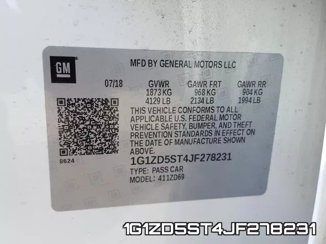 1G1ZD5ST4JF278231 фото 2