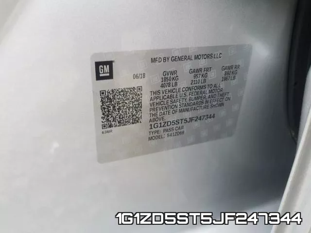 1G1ZD5ST5JF247344 фото 2