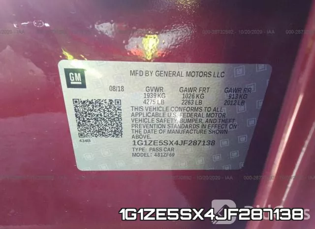 1G1ZE5SX4JF287138 фото 10