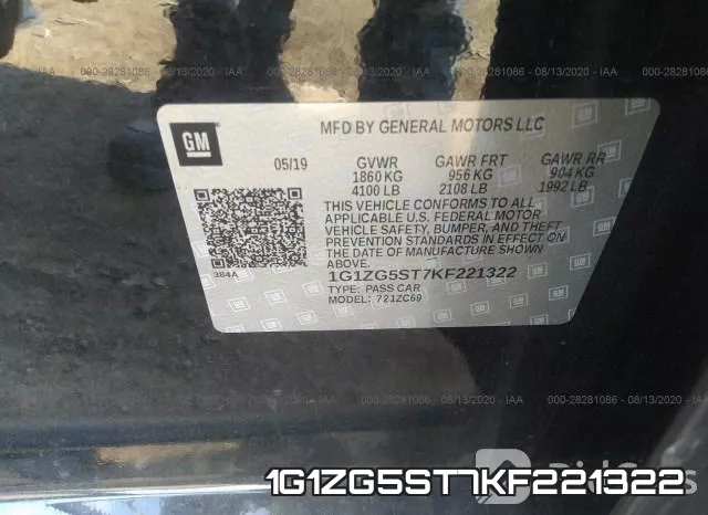 1G1ZG5ST7KF221322 фото 9