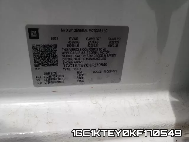 1GC1KTEY0KF170549 фото 2
