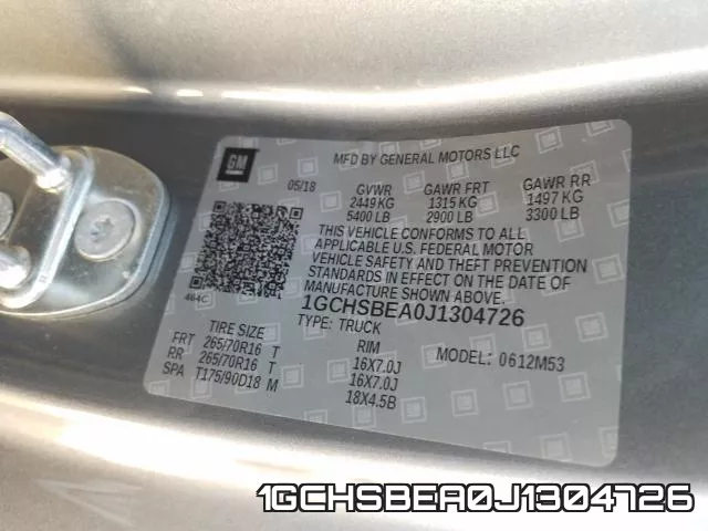 1GCHSBEA0J1304726 фото 2