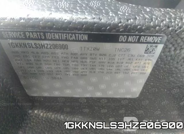 1GKKNSLS3HZ206900 фото 9