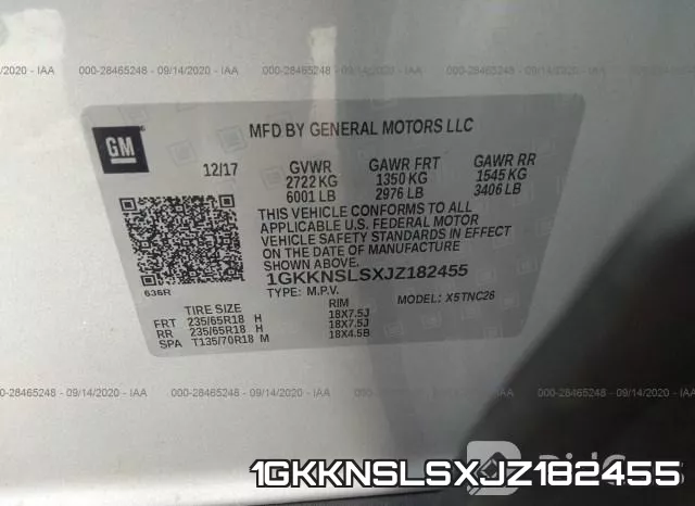 1GKKNSLSXJZ182455 фото 10