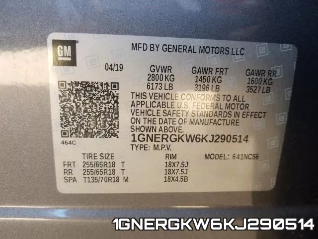 1GNERGKW6KJ290514 фото 2