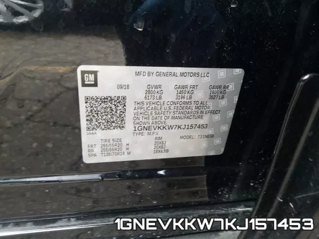 1GNEVKKW7KJ157453 фото 2