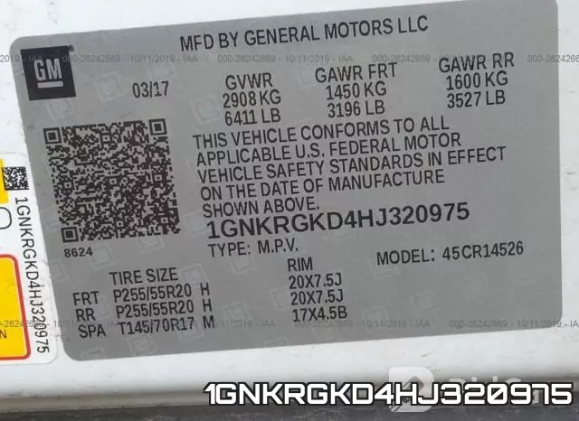 1GNKRGKD4HJ320975 фото 10