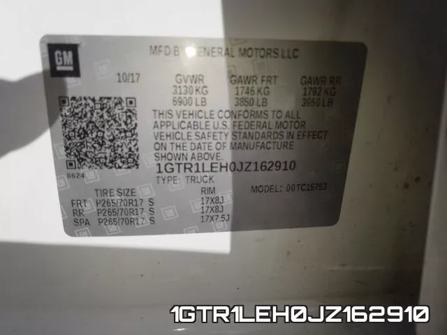 1GTR1LEH0JZ162910 фото 2