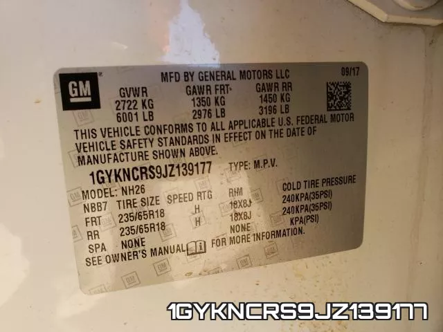 1GYKNCRS9JZ139177 фото 2