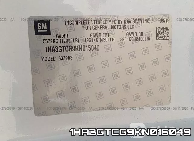 1HA3GTCG9KN015049 фото 10