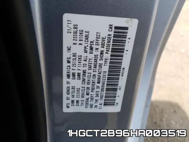 1HGCT2B96HA003519 фото 2