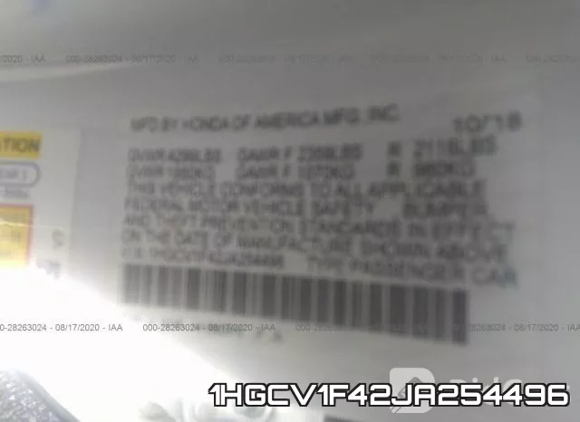 1HGCV1F42JA254496 фото 9