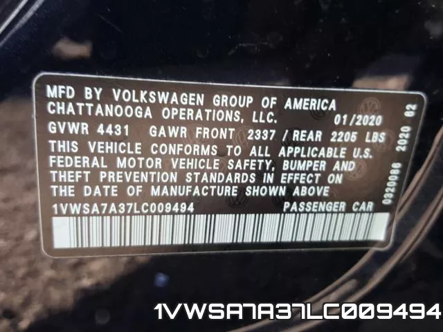 1VWSA7A37LC009494 фото 2