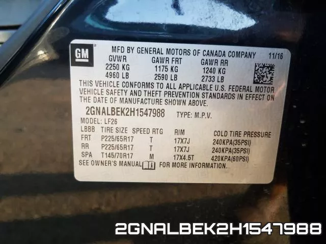 2GNALBEK2H1547988 фото 2