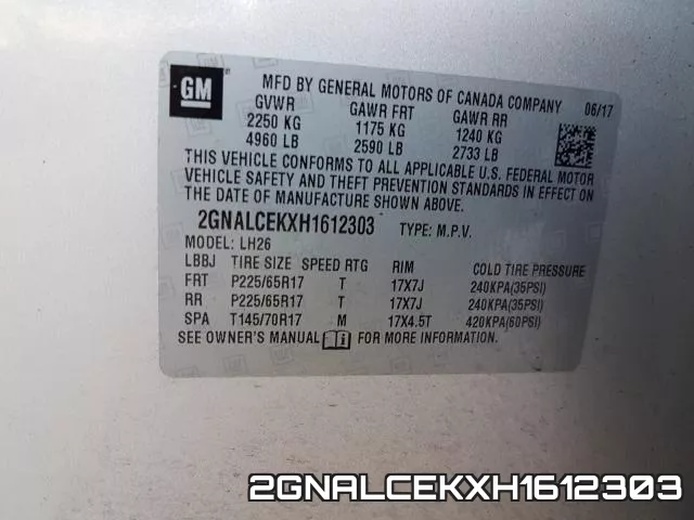 2GNALCEKXH1612303 фото 2