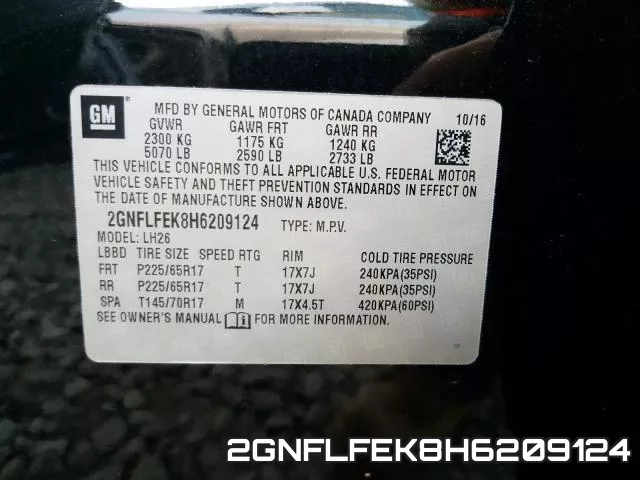 2GNFLFEK8H6209124 фото 2
