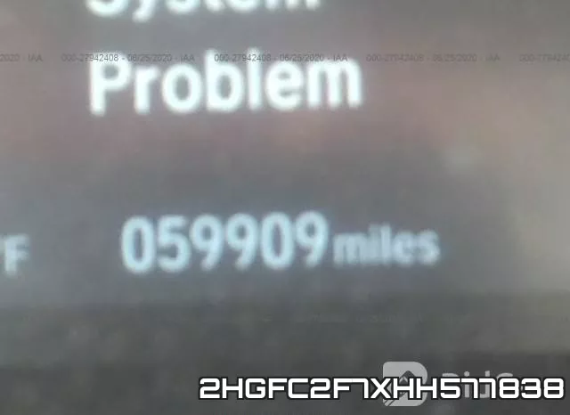 2HGFC2F7XHH577838 фото 8