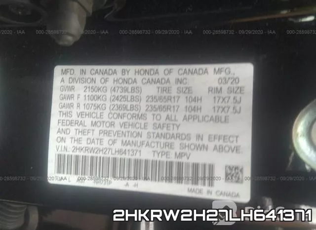 2HKRW2H27LH641371 фото 10
