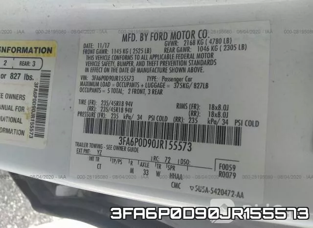 3FA6P0D90JR155573 фото 10