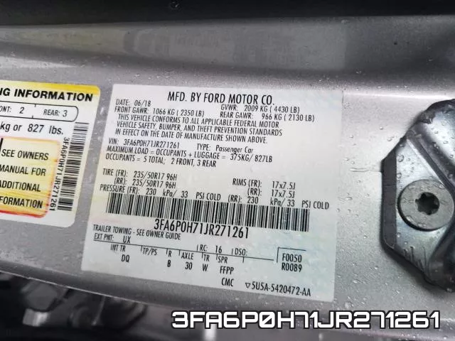 3FA6P0H71JR271261 фото 2